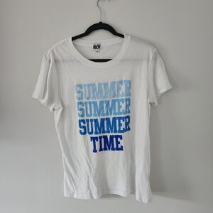 Sub_Urban Riot White Tee with Blue Ombre "SUMMER TIME" Graphic Medium